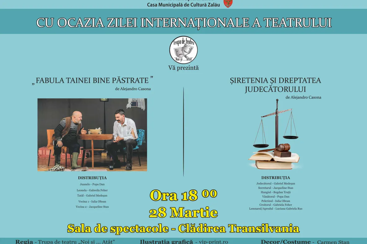 La Zalău, spectacole de teatru. Intrarea, pe bază de invitaţie