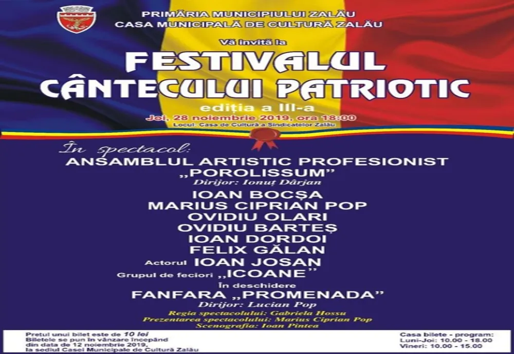  Ioan Bocşa, pe scena Festivalului Cântecului Patriotic din Zalău 