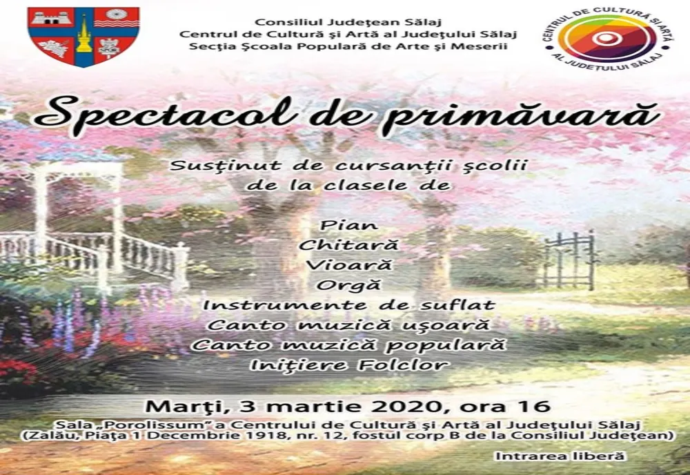  Astăzi la Zalău: ''Spectacol  de primăvară'' cu intrare liberă