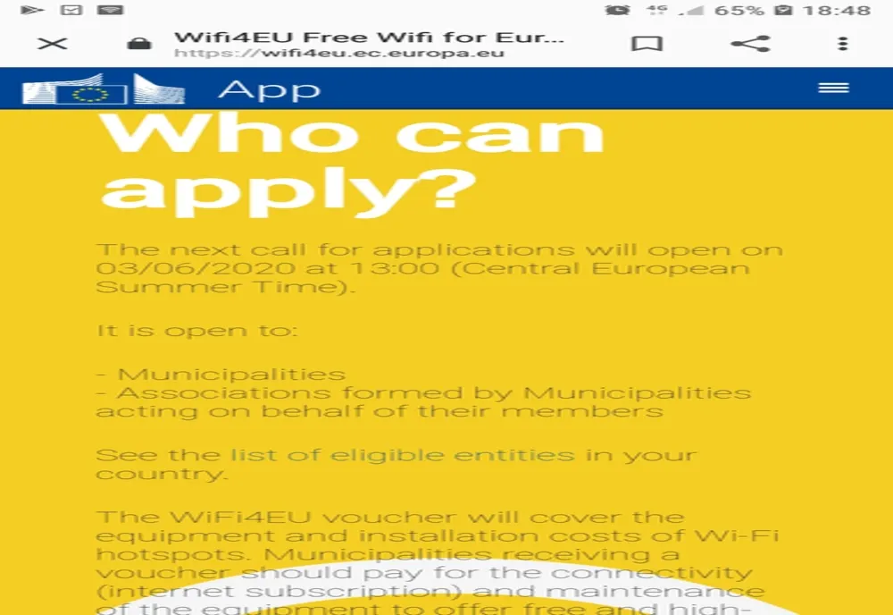 O nouă sesiune de instalare a rețelelor Wi-Fi din bani europeni