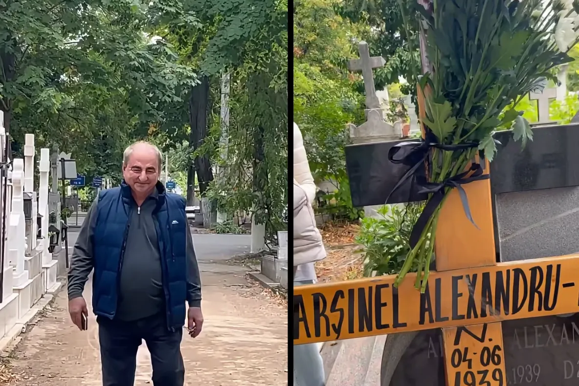 Vasile Muraru, momente emoționante în Cimitirul Bellu. Omagiu adus colegilor de scenă care nu mai sunt - VIDEO