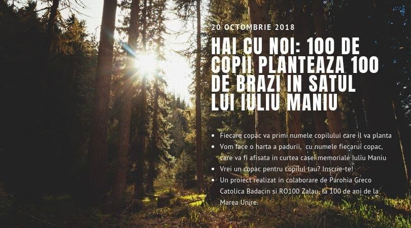 Proiect inedit de Centenar: 100 de copii plantează 100 de brazi în satul lui Iuliu Maniu