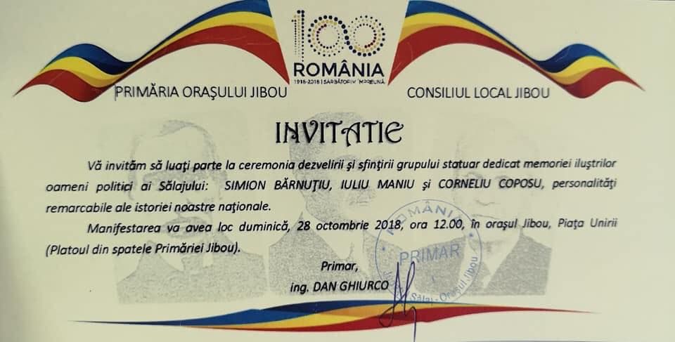 Dezvelire grup statuar, azi, la Jibou