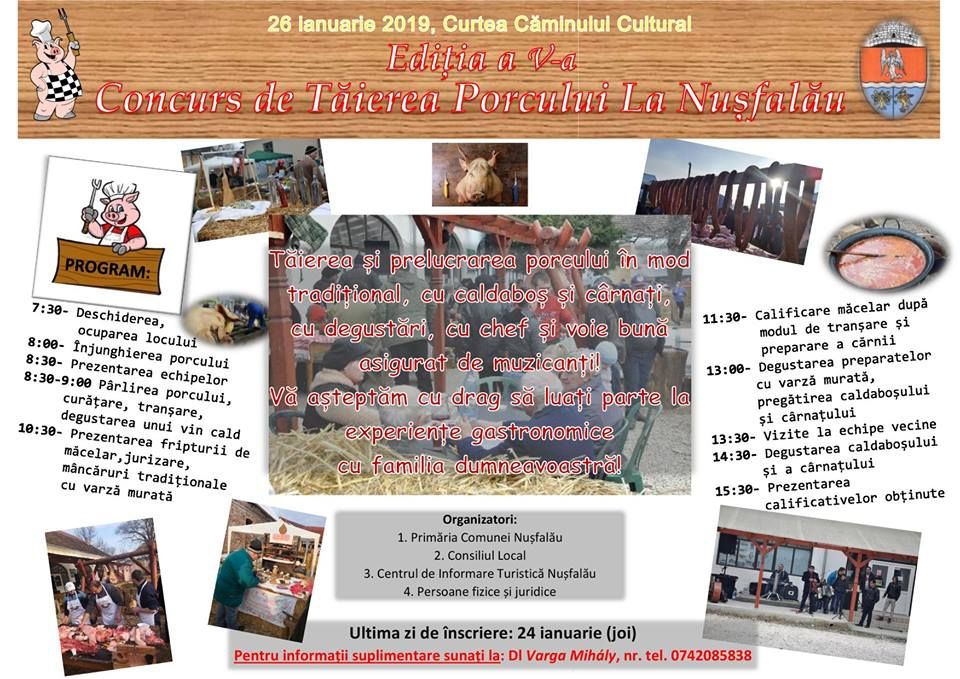 Concurs de tăiat porci, în Nușfalău