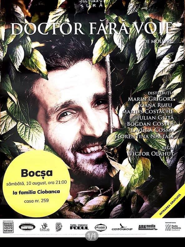 ''Cultură’n Șură'' aduce spectacolul ''Doctor fără voie'' la Bocşa. Intrarea este liberă