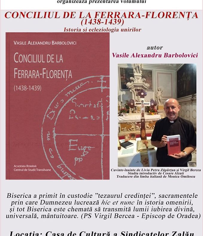 PS Virgil Bercea – episcop greco-catolic de Oradea, așteptat la Zalău, la lansarea unui volum semnat de preotul Vasile Alexandru Barbolovici