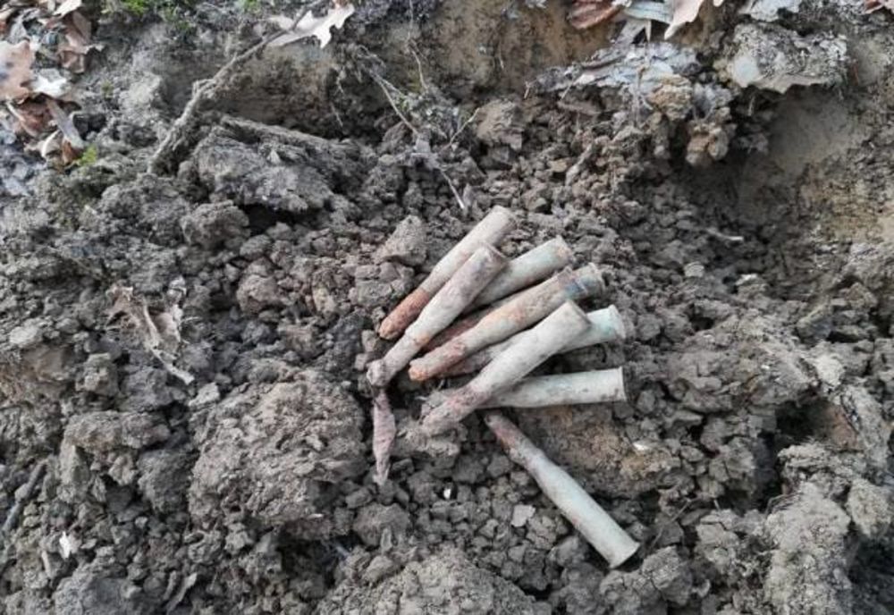 Muniție neexplodată, descoperită într-o pădure din apropierea străzii Andrei Mureșanu din Zalău