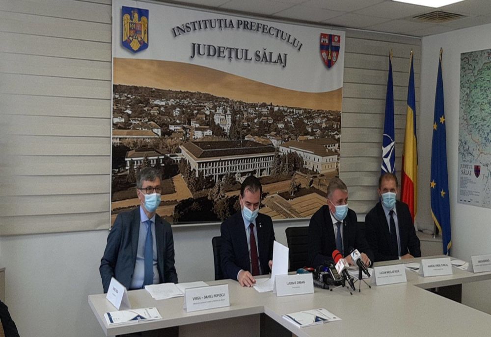 Premierul Ludovic Orban, prezent la Zalău. S-a semnat contractul tronsonului Zimbor – Poarta Sălajului  parte a Autostrăzii Transilvania