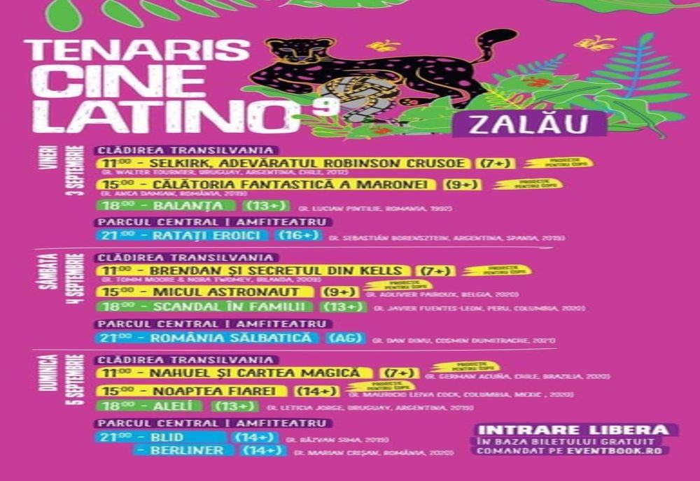 Tenaris CineLatino revine la Zalău în perioada 3-5 septembrie