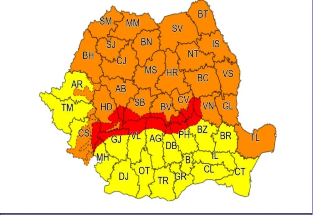Sălajul, sub cod portocaliu de vânt