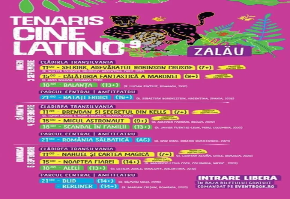 Tenaris CineLatino revine la Zalău în perioada 3-5 septembrie