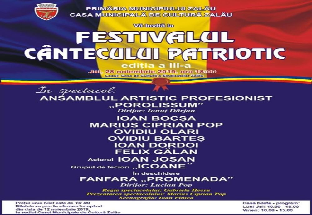 Ioan Bocşa, pe scena Festivalului Cântecului Patriotic din Zalău