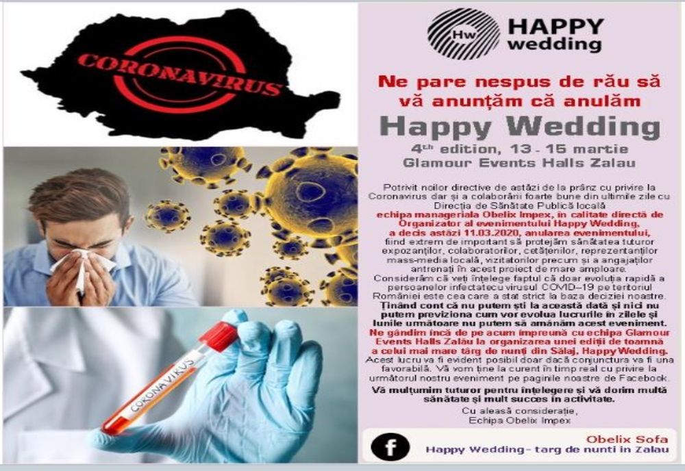 Happy Wedding 4th edition, cel mai mare târg de nunți din Sălaj anulat
