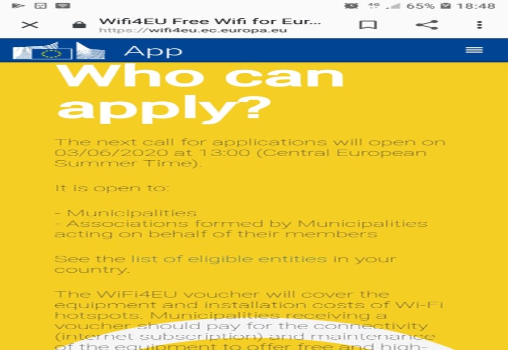 O nouă sesiune de instalare a rețelelor Wi-Fi din bani europeni