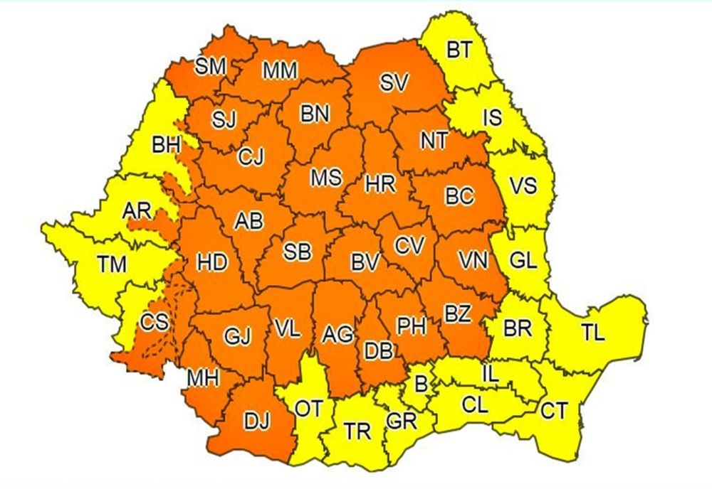 Sălajul, sub COD PORTOCALIU de ploi și vijelii! Vezi intervalul