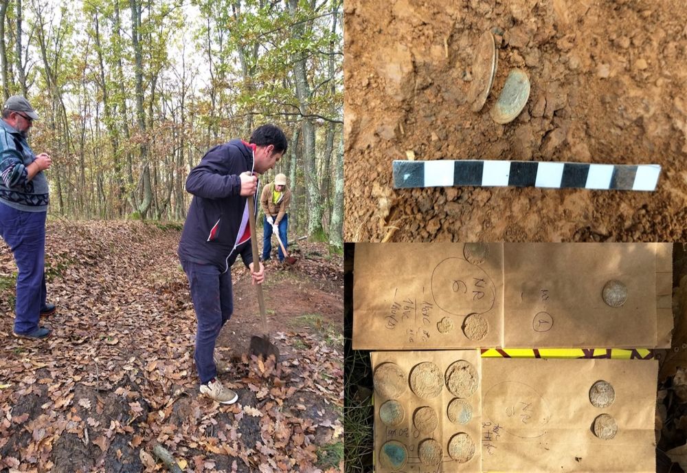 FOTO | Tezaur monetar descoperit de un pasionat de arheologie din Zalău! Monedele au fost emise acum aproximativ 500 de ani