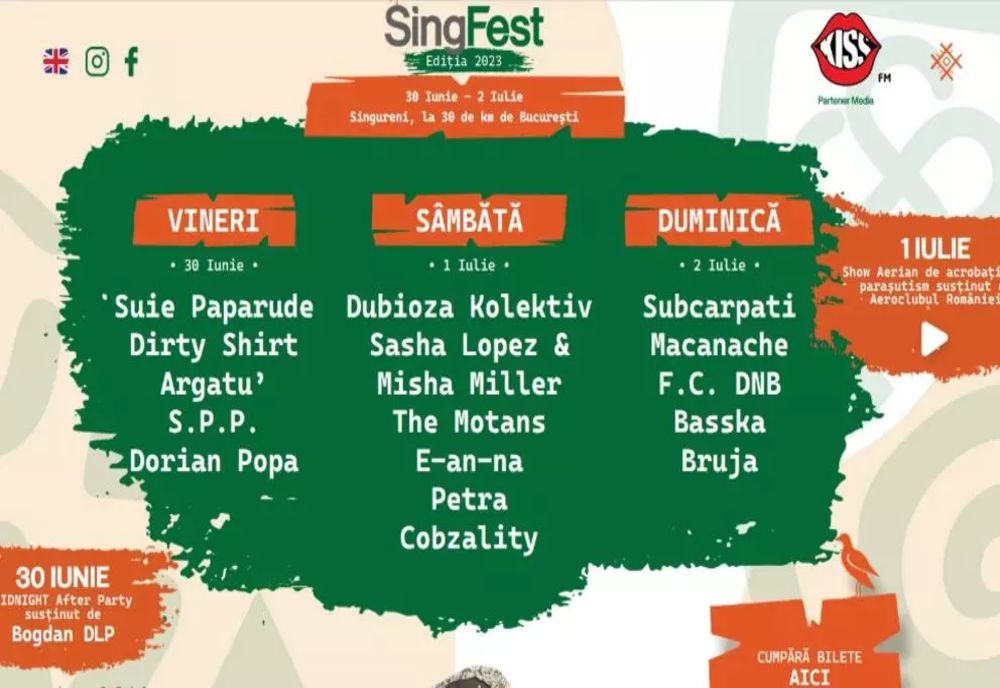 Vibe-uri pozitive și concerte de excepție, la SingFest - 2023. Singureni va deveni capitala distracției! Muzică, natură și tradiție