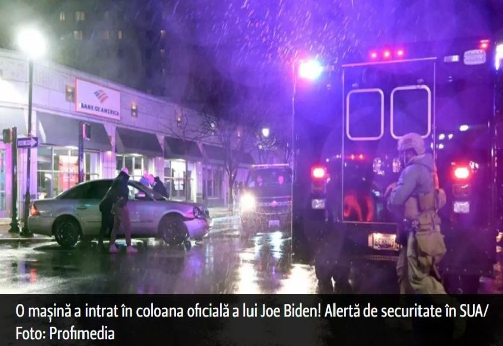 O mașină a intrat în coloana oficială a lui Joe Biden! Alertă de securitate în SUA - FOTO& VIDEO