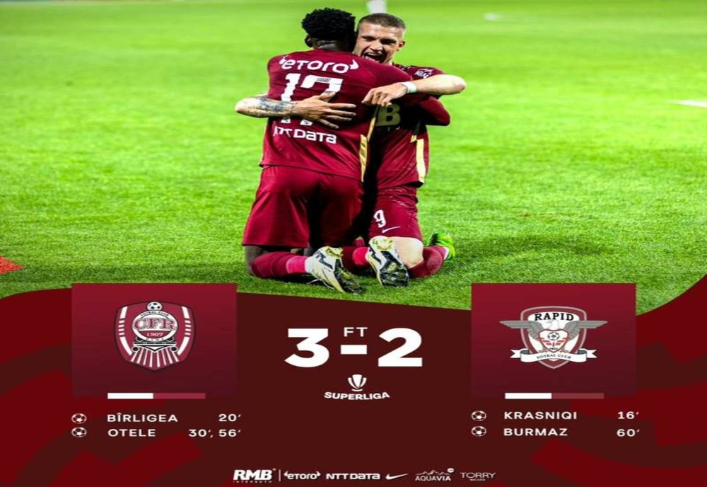 CFR Cluj - Rapid 3-2, în play-off-ul Superligii