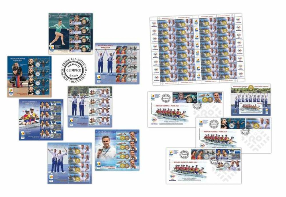 "MEDALII OLIMPICE - PARIS 2024" - DE VINERI, ÎN MAGAZINELE ROMFILATELIA