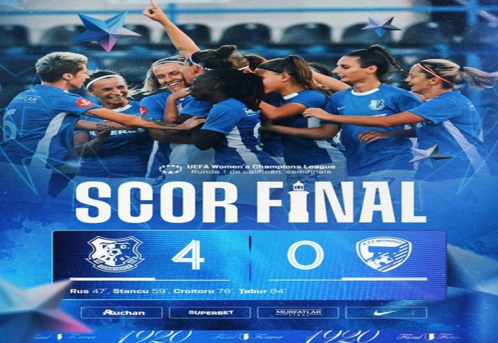 FOTBAL FEMININ: FARUL CONSTANŢA,VICTORIE LA SCOR ÎN LIGA CAMPIONILOR