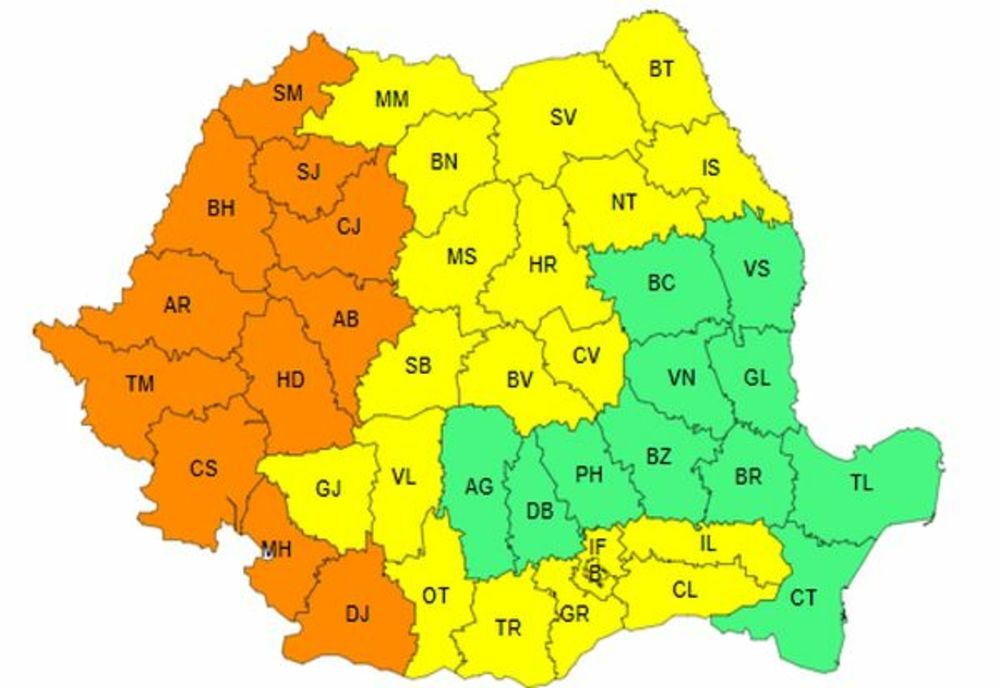 COD PORTOCALIU DE CANICULĂ ÎN VESTUL ȚĂRII