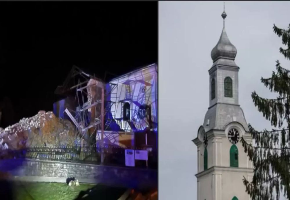 Anchetă uriașă după prăbușirea turnului Bisericii Reformate din județul Sălaj