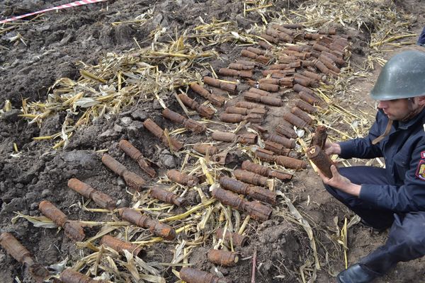 Muniție neexplodată, găsită în localitatea Perii Vadului