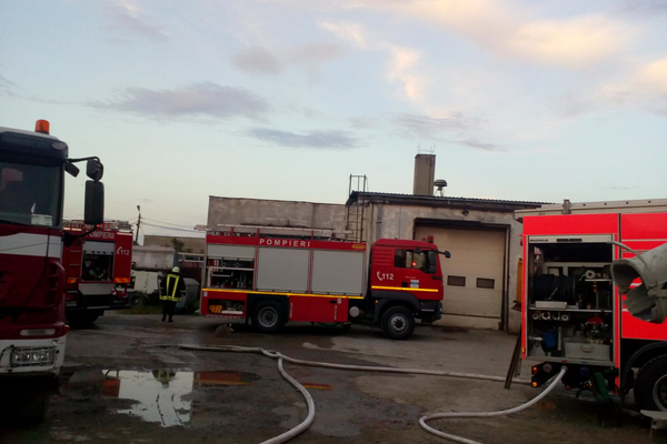 Incendiu la Şimleu Silvaniei. O hală, cuprinsă de flăcări