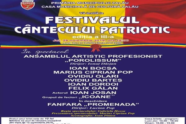  Ioan Bocşa, pe scena Festivalului Cântecului Patriotic din Zalău 