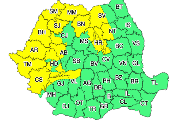 Sălajul sub cod galben de instabilitate atmosferică