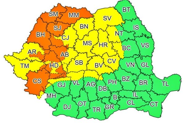 COD PORTOCALIU de ploi abundente în Sălaj