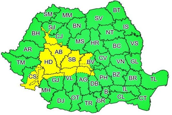 Sălajul, parțial sub COD GALBEN de ninsori