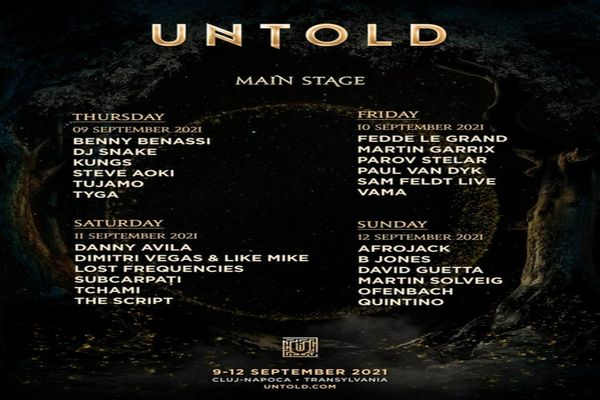 Programul pe zile la UNTOLD 2021