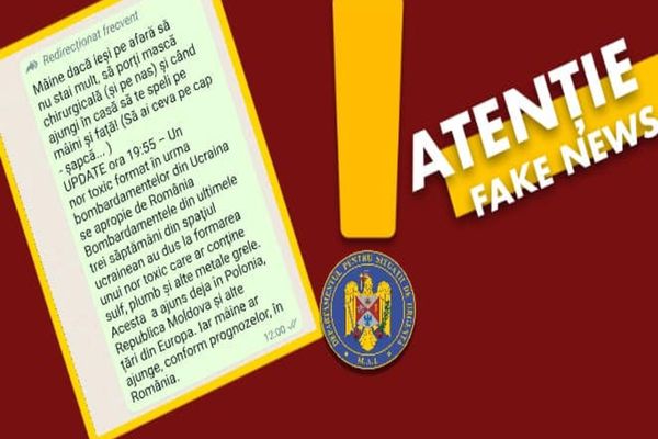 Atenție! Un mesaj FAKE News circulă pe canalul WhatsApp!