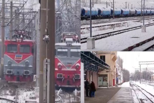 Haos în gări. Ninsoarea a blocat circulația feroviară. Călătorii așteaptă ore întregi în ger -VIDEO