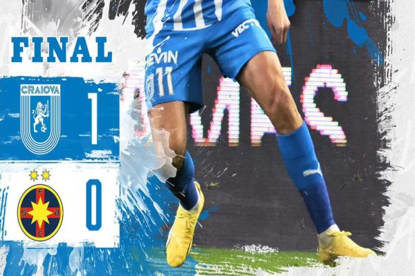 Universitatea Craiova a învins FCSB cu 1-0, iar campioana tremură pentru calificarea în play-off