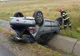 FOTO | Accident rutier în Sălaj! O persoană rănită după ce s-a răsturnat cu maşina